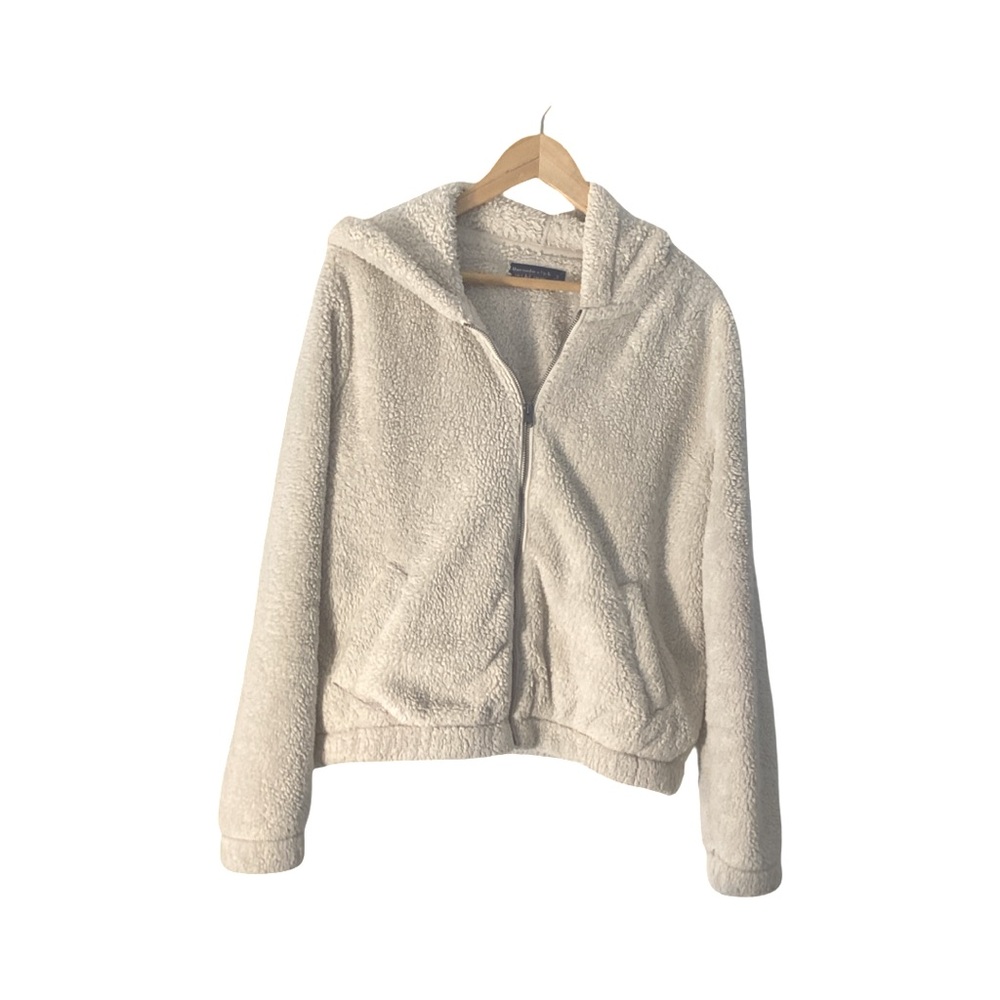 Abercrombie & Fitch Cozy Sherpa Full Front Zip Hoodie Small - Picture 2 of 8